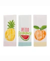 Design Imports Asset Hello Summer Print Dishtowel Set Of 3 In Blue