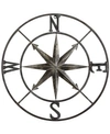 3r Studio Metal Compass Wall Decor, Distressed Silver-tone In Distressed Brown