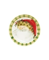 Vietri Old St. Nick Striped Hat Dinner Plate In Brown