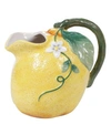 Certified International Citron 3-d Lemon Pitcher In White/light Blue/yellow