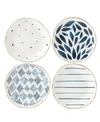 Lenox Blue Bay Assorted Porcelain Dessert Plates, Set Of 4 In Pattern