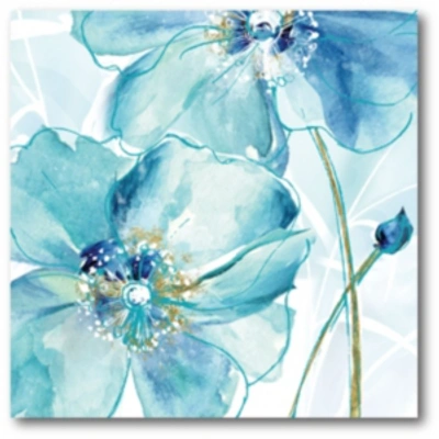 Courtside Market Light Blue Flower I Gallery-wrapped Canvas Wall Art In Multi