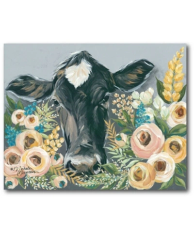 Courtside Market Cow In The Flower Garden Gallery-wrapped Canvas Wall Art In Multi