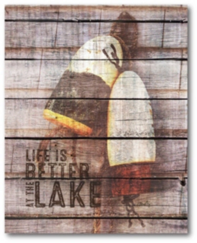 Courtside Market Life Is Better At The Lake Gallery-wrapped Canvas Wall Art In Multi