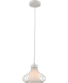Volume Lighting 1-light Caged Teardrop Hanging Mini Pendant In White