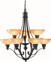 Volume Lighting Rainier 9-light Hanging Chandelier In Bronze