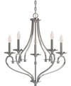 Volume Lighting Tes 5-light Hanging Chandelier In Chrome