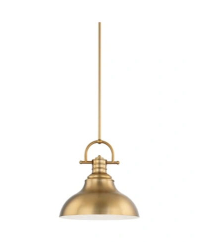 Volume Lighting 1-light Integrated Led Downrod Pendant In Brass