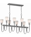 Volume Lighting Concord 8-light Hanging Linear Island Chandelier In Silver
