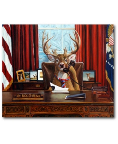 Courtside Market The Buck Stops Here Gallery-wrapped Canvas Wall Art In Multi