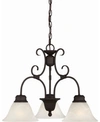 Volume Lighting Troy 3-light Hanging Chandelier In Bronze