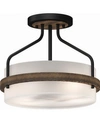 Volume Lighting Emery 2-light Semi-flush Mount Ceiling Fixture In Taupe