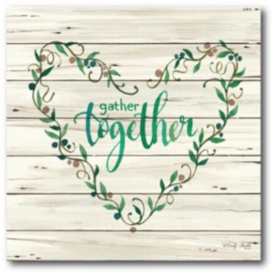 Courtside Market Gather Together Heart Wreath Gallery-wrapped Canvas Wall Art In Multi
