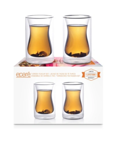 Epare 6 oz Double-wall Turkish Tea Cup- Set Of 2 In Clear