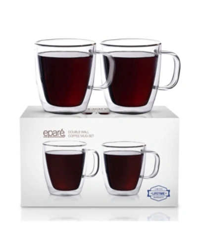 Epare 12 oz Double-wall Mug- Set Of 2 In Clear