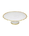 CLASSIC TOUCH ALABASTER CAKE STAND WITH GOLD-TONE TRIM