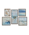 JLA HOME BLUE HORIZON GALLERY ART WITH BRONZE FRAME SET OF 5