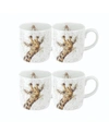 ROYAL WORCESTER ROYAL WORCESTER WRENDALE LOFTY GIRAFFE MUG SET/4