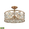 Elk Lighting Armand 4 Light Semi Flush In Matte Gold With Clear Crystal In Gold