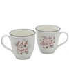 PFALTZGRAFF 2-PC. WINTERBERRY COLD & SNOW MUGS SET