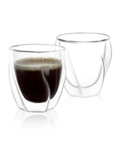 Joyjolt Lacey Double Wall Insulated Glasses Set Of 2 In Clear
