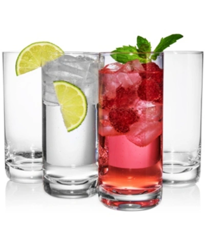 Joyjolt Stella Highball Glasses Set Of 4 In Clear