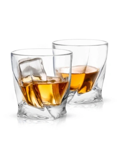 Joyjolt Atlas Old Fashioned Whiskey Glasses Set Of 2 In Clear