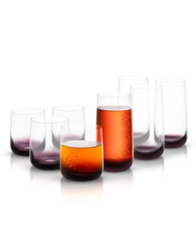 Joyjolt Black Swan Whiskey And Highball Glass Collection Set Of 8 In Clear
