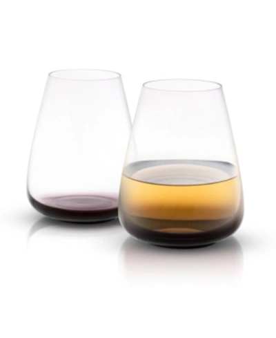 Joyjolt Black Swan Stemless White Wine Glasses Set Of 4 In Clear