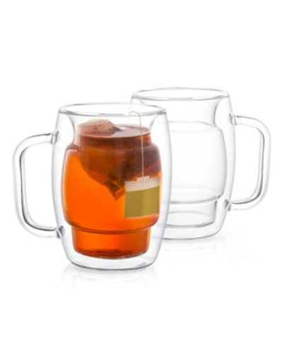 Joyjolt Cadus Double Wall Insulated Mugs Set Of 2 In Clear
