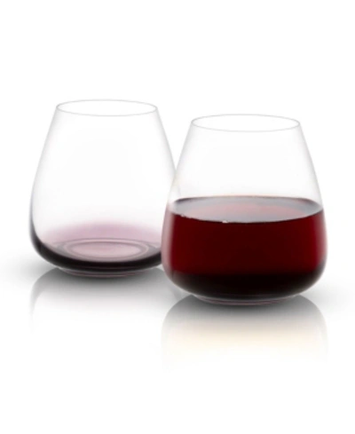 Joyjolt Black Swan Stemless Red Wine Glasses Set Of 4 In Clear