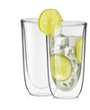 Joyjolt Spike Double Wall Glasses Set Of 2 In Clear