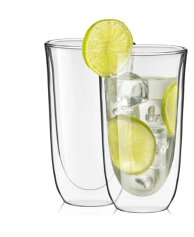 Joyjolt Spike Double Wall Glasses Set Of 2 In Clear