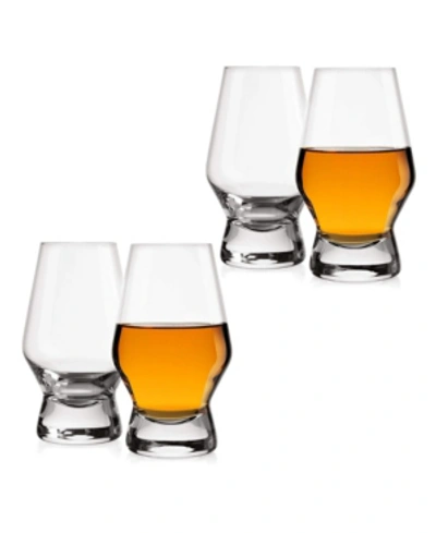 Joyjolt Halo Whiskey Glasses Set Of 4 In Clear