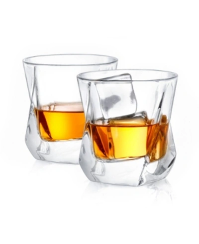Joyjolt Aurora Old Fashioned Whiskey Glasses Set Of 2 In Clear