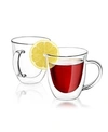 JOYJOLT SERENE DOUBLE WALL COFFEE/TEA GLASSES SET OF 2