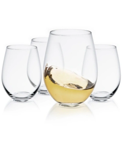 Joyjolt Spirits Stemless Wine Glass Set Of 4 In Clear