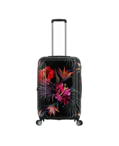 Triforce Luggage Triforce Havana 26" Spinner Tropical Floral Luggage In Black