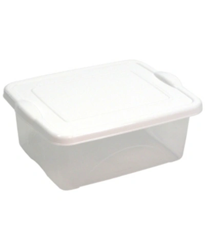 Taurus 2.5 Gallon Clearview Storage With Color Snap-on Lid In White