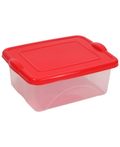 Taurus 2.5 Gallon Clearview Storage With Color Snap-on Lid In Red