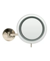 ALFI BRAND ALFI BRAND BRUSHED NICKEL WALL MOUNT ROUND 5X MAGNIFYING COSMETIC MIRROR WITH LIGHT BEDDING