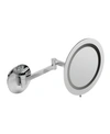 ALFI BRAND ALFI BRAND POLISHED CHROME WALL MOUNT ROUND 5X MAGNIFYING COSMETIC MIRROR WITH LIGHT BEDDING