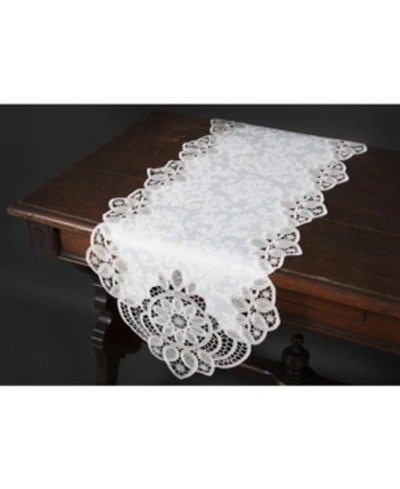 Xia Home Fashions Antebella Lace Embroidered Cutwork Table Runner, 15" X 90" In White