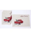 MANOR LUXE MERRY CHRISTMAS TRUCK EMBROIDERED PLACEMATS 14" X 20", SET OF 4