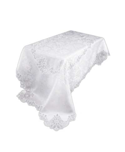 Xia Home Fashions Antebella Lace Embroidered Cutwork Tablecloth, 72" X 120" In White