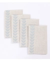 MANOR LUXE CUTE LEAVES CREWEL EMBROIDERED NAPKINS 20" X 20", SET OF 4