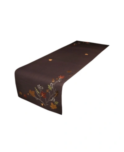 Xia Home Fashions Autumn Branches Embroidered Fall Table Runner, 70" X 16" In Coffee