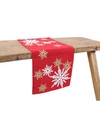MANOR LUXE MAGICAL SNOWFLAKES CREWEL EMBROIDERED CHRISTMAS TABLE RUNNER