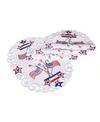 XIA HOME FASHIONS STAR SPANGLED EMBROIDERED CUTWORK PLACEMATS, 13" X 19", SET OF 4