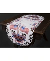 XIA HOME FASHIONS STAR SPANGLED EMBROIDERED CUTWORK TABLE RUNNER, 15" X 34"